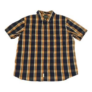 Woolrich plaid button down shirt sleeve shirt for men size xl